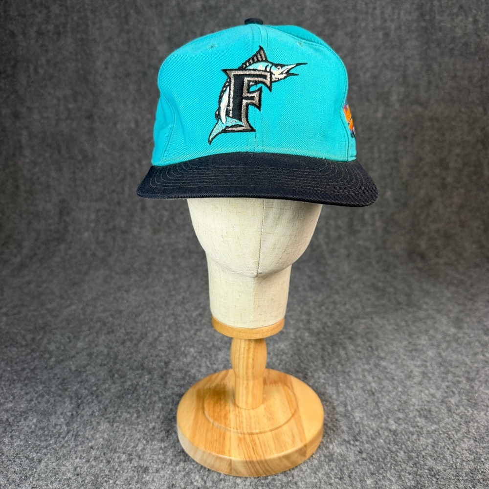Vintage Florida Marlins 1997 World Series Hat 7 3/8 Teal Wool Made in USA MLB
